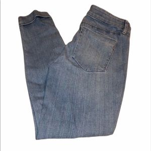 LOFT LIGHT WASH CUFFED SKINNY JEANS 2 XS
